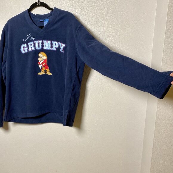 Disney I’m Grumpy Navy Blue Fleece Sweatshirt Size XL - Picture 5 of 10